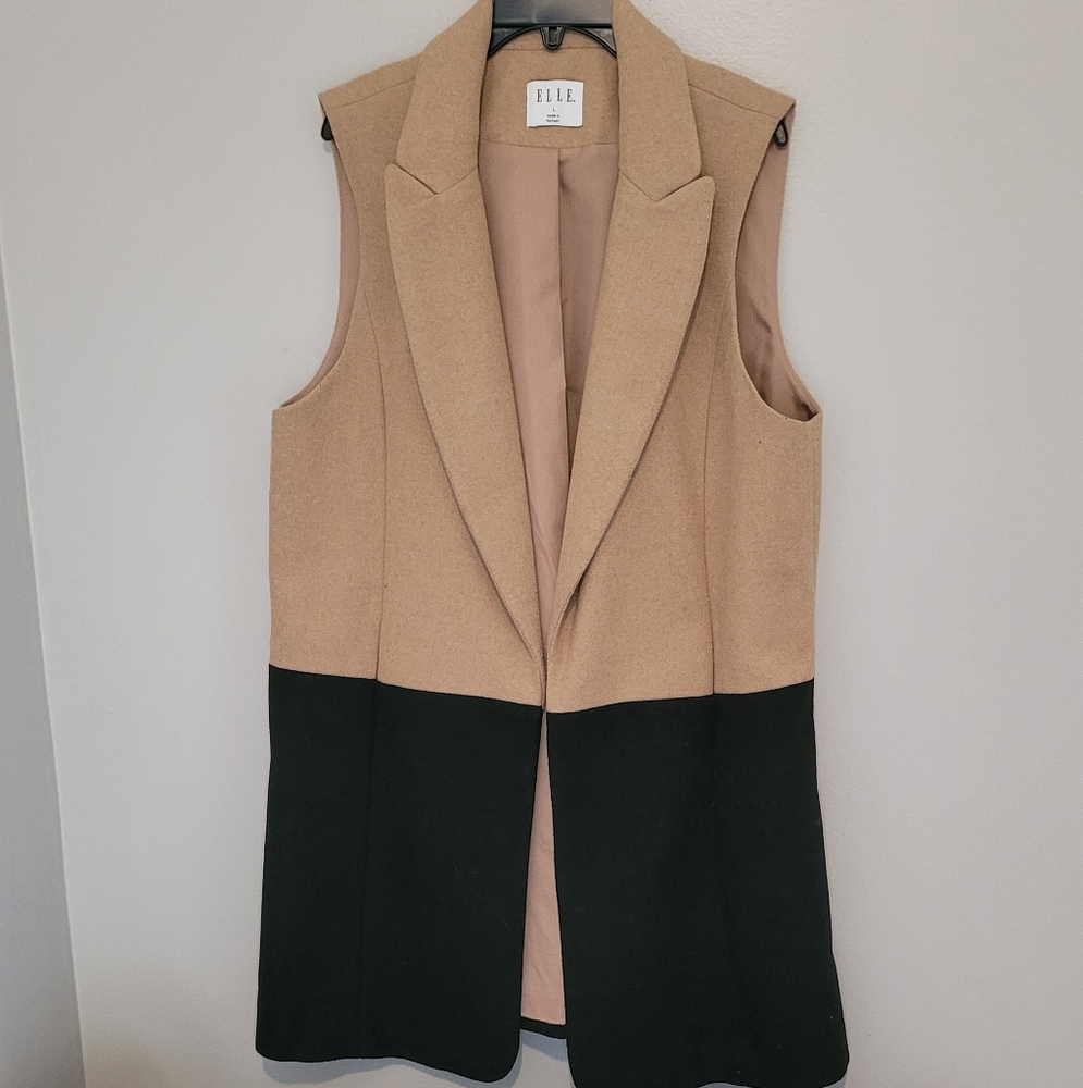 ELLE Wool Blend Long Vest